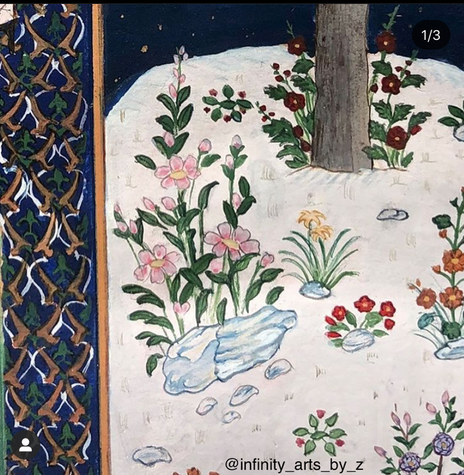 07. Learn to Develop, Paint & Render a Full, Colourful Garden in Persian Miniature Style.